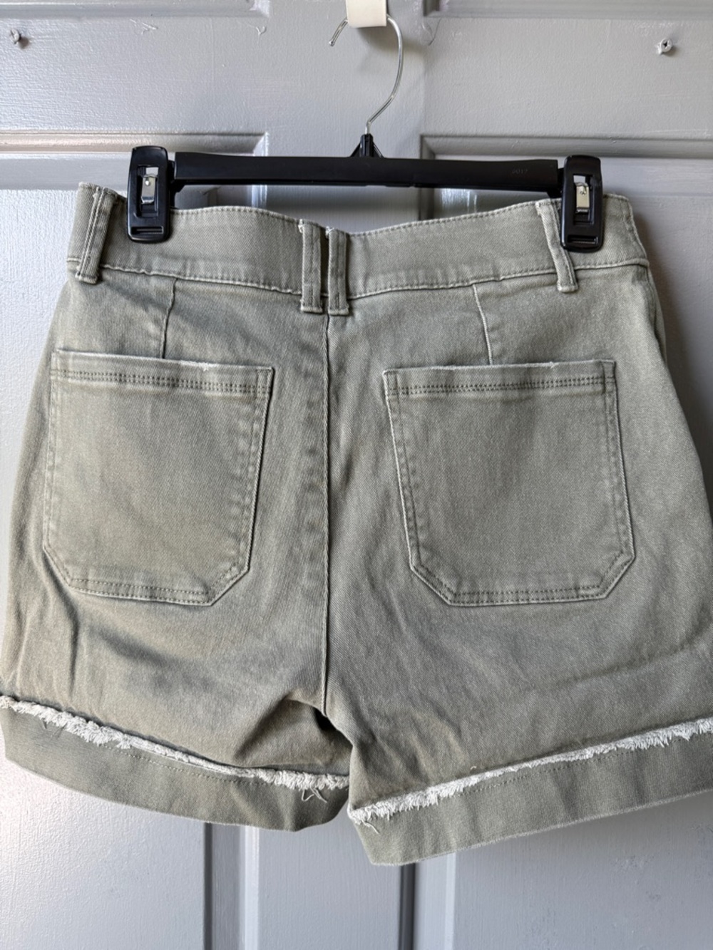 Democracy Olive Green High-Waist Utility Shorts - Picture 3 of 3